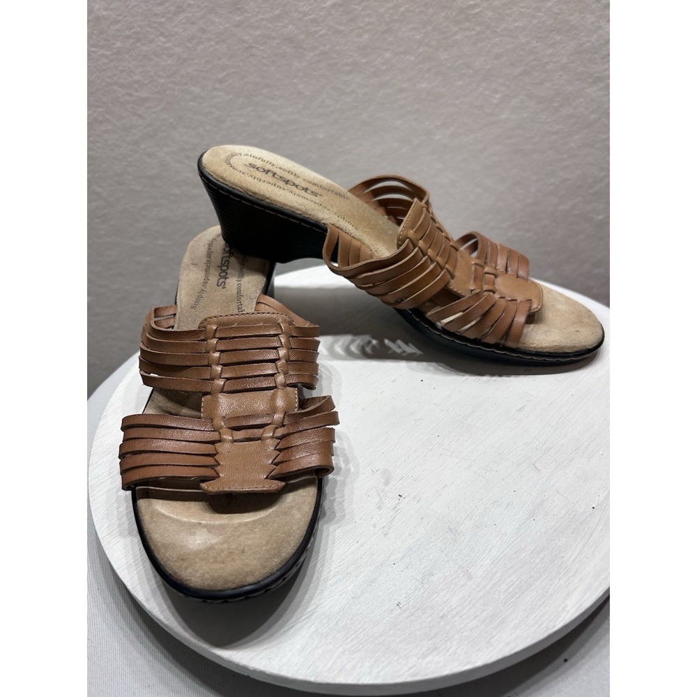 Softspots Comfort Hadley Light Tan Huarache Slip-on Sandal Size 9.5M